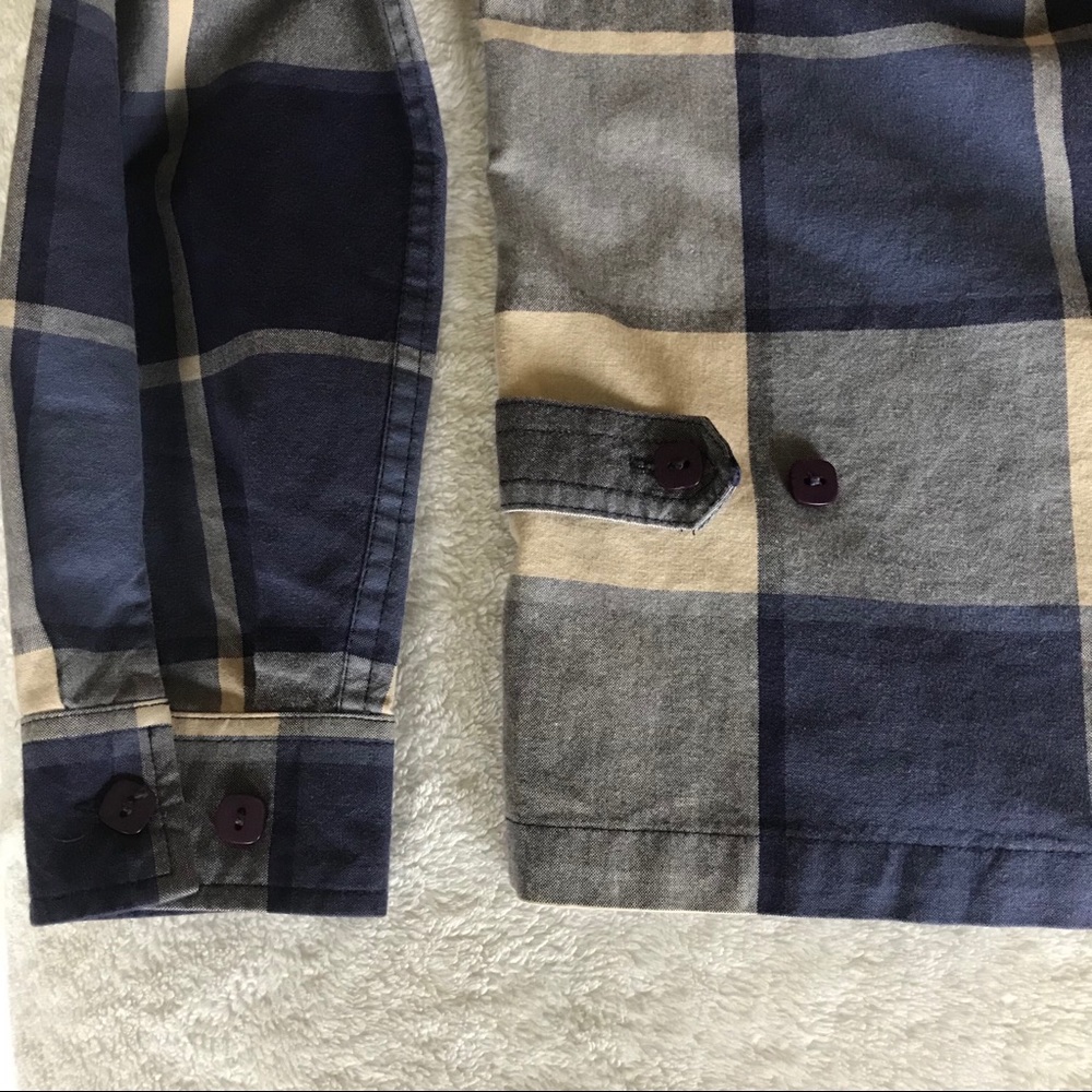 Christopher & Banks Navy/Cream Plaid Button Down - Picture 8 of 8